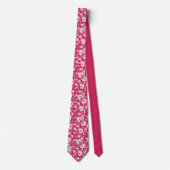 Violet Floral Pattern Custom Necktie Stropdas (Voorkant)