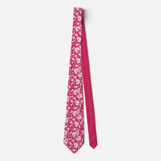 Violet Floral Pattern Custom Necktie Stropdas (Voorkant)