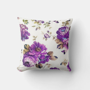 Violet Floral Pattern Kussen