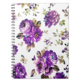 Violet Floral Pattern Notitieboek (Voorkant)