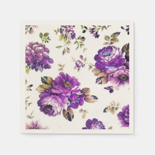 Violet Floral Pattern Servet