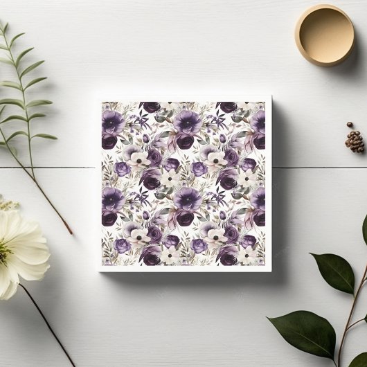 Violet Floral Servet