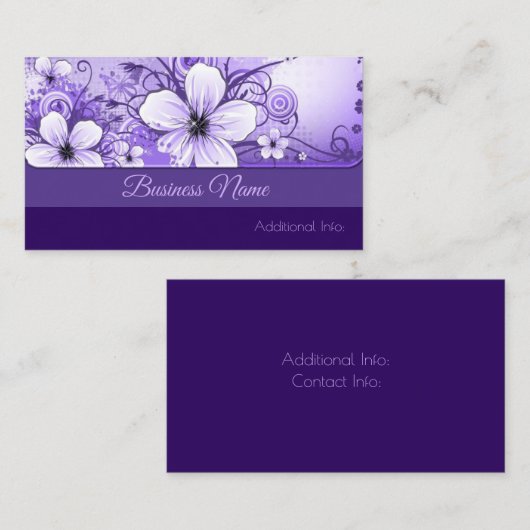 Violet Floral Visitekaartje (Voorkant / Achterkant)