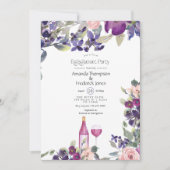 Violet-Floral-Vrijgezellenfeest Kaart (Voorkant)