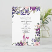 Violet-Floral-Vrijgezellenfeest Kaart (Staand voorkant)