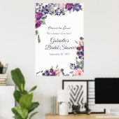 Violet-Floral-Vrijgezellenfeest Poster (Thuiskantoor)