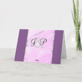 Violet Floral Waterverf Monogram bruiloft Bedankkaart (Achterkant)