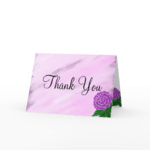 Violet Floral Waterverf Monogram bruiloft