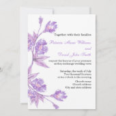 Violet Floral Waterverf Wedding Kaart (Achterkant)