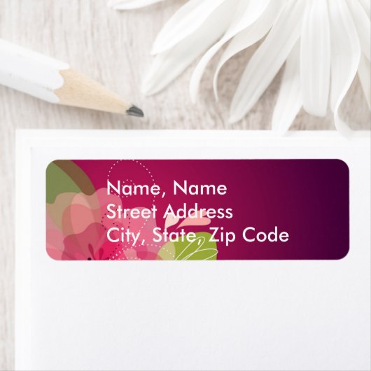 Violet Floral Weddenschap Label (Insitu)