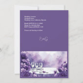 Violet Floral Wedding met Paris Eiffeltoren Uitzic Kaart (Achterkant)