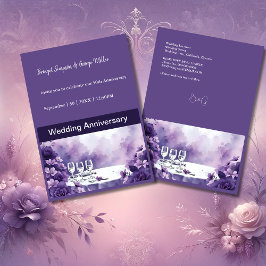 Violet Floral Wedding met Paris Eiffeltoren Uitzic Kaart