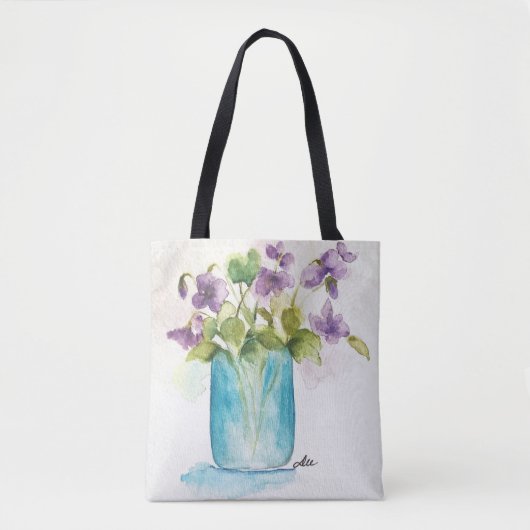Violet Florals All-Over-Print Schouder Tas (Voorkant)