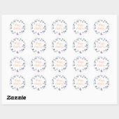 Violet florals bluebels witte verjaardag ronde sticker (Vel)