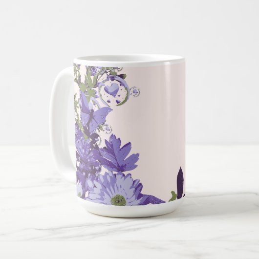Violet Florals Koffiemok (Voorkant links)