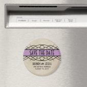Violet Flourish Border Save the Date Magnet (Insitu (Vaatwasser))