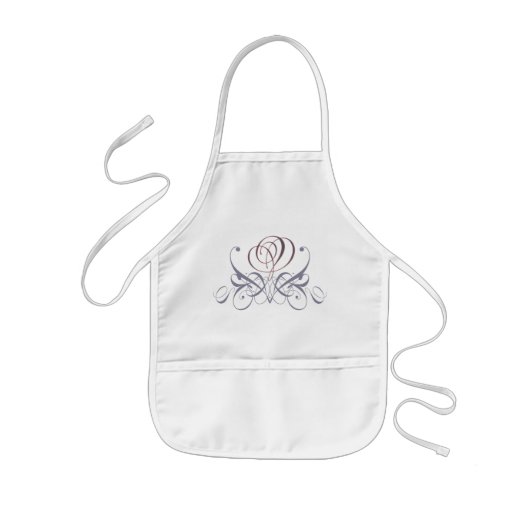 Violet Flourish Roos Designer Bib Kinder Schort (Voorkant)