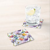 Violet Flower Coaster Kartonnen Onderzetters (Insitu)