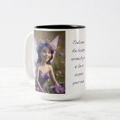 Violet Flower Fairy Tweekleurige Koffiemok (Voorkant links)