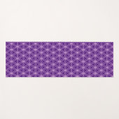 Violet Flower of Life Pattern on Royal Paars Yogamat (Voorkant (horizontaal))
