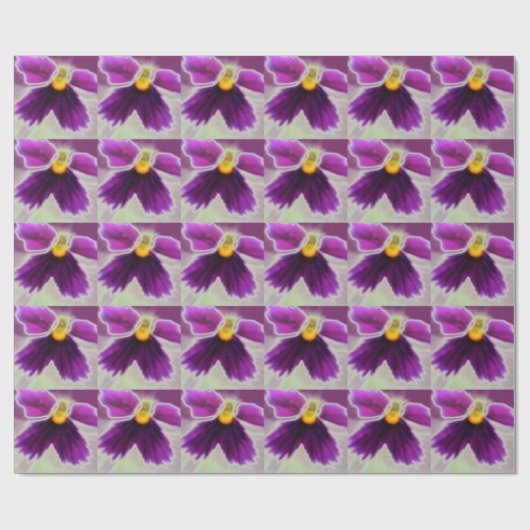 Violet Flower, Paars White Cadeaupapier (Vlak)