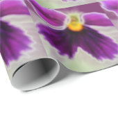 Violet Flower, Paars White Cadeaupapier (Rol Hoek)