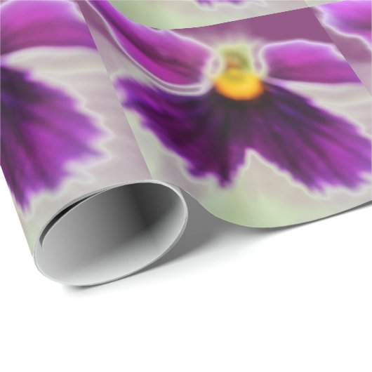 Violet Flower, Paars White Cadeaupapier (Rol Hoek)