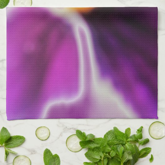 Violet Flower, Paars White Theedoek (Gevouwen)