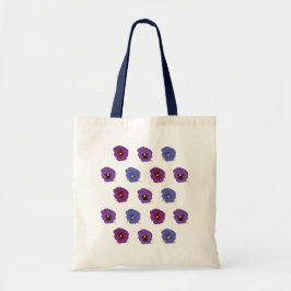 Violet Flower Pattern Canvas tas