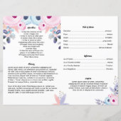 VIOLET FLOWER | Sjabloon van het begrafenisprogram (Achterkant)
