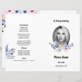 VIOLET FLOWER | Sjabloon van het begrafenisprogram (Voorkant / Achterkant)