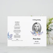 VIOLET FLOWER | Sjabloon van het begrafenisprogram (Staand voorkant)