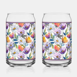 Violet Flower Soda Glass Blikvorm Glas