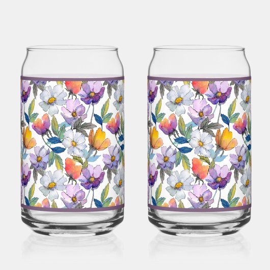 Violet Flower Soda Glass Blikvorm Glas (Links)