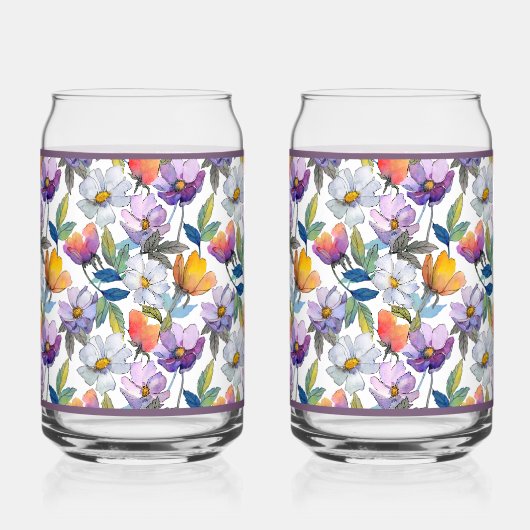 Violet Flower Soda Glass Blikvorm Glas (Rechts)