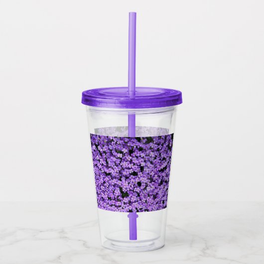 Violet Flowers Acryl Drinkbeker (Voorkant)