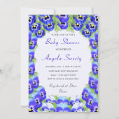 Violet Flowers Baby shower Invitation (Voorkant)