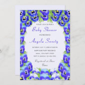 Violet Flowers Baby shower Invitation (Voorkant / Achterkant)