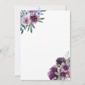 Violet Flowers Brunch & Bubbly Bruidsfeest Kaart (Achterkant)