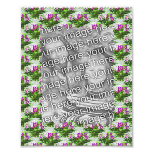  Violet Flowers Foto Lijst Sjabloon Foto Afdruk (Voorkant)