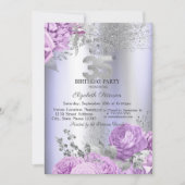 Violet Flowers Glitter Lilac 35th Birthday Kaart (Voorkant)