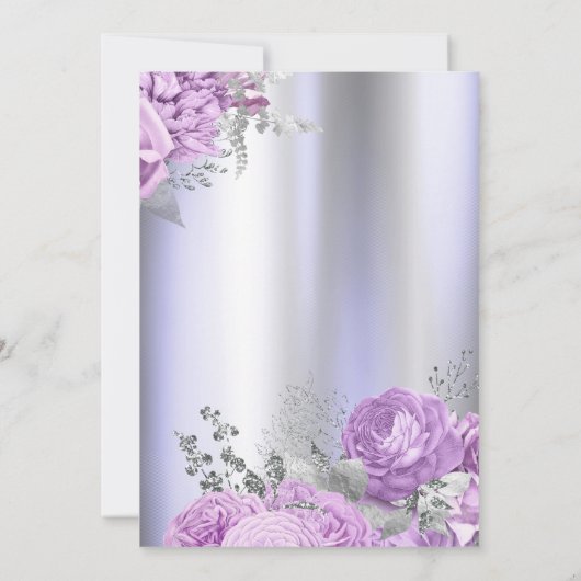 Violet Flowers Glitter Lilac 65th Birthday   Kaart (Achterkant)