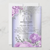Violet Flowers Glitter Lilac 70th Birthday   Kaart (Voorkant)