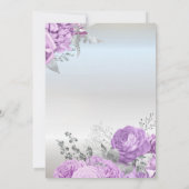 Violet Flowers Glitter Silver 100th Birthday Kaart (Achterkant)