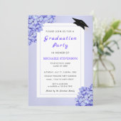 Violet Flowers Graduy Party Invitation (Staand voorkant)