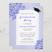 Violet Flowers Graduy Party Invitation (Voorkant / Achterkant)