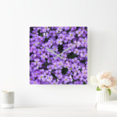 Violet Flowers - Lente Vierkante Klok (Huis)