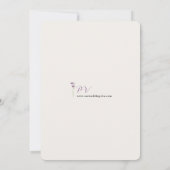 Violet Flowers Letterpress Style Wedding Kaart (Achterkant)