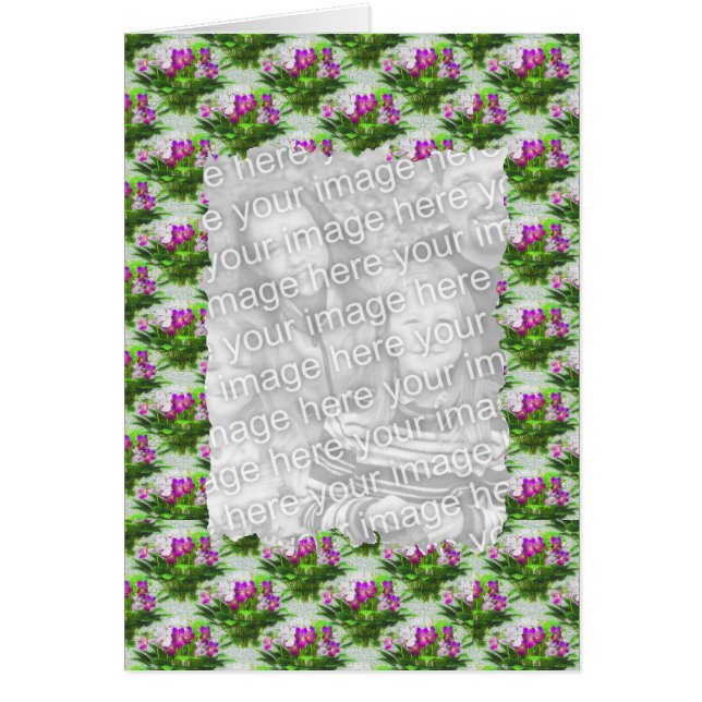  Violet Flowers Lijst Je fotokaart (Voorkant)