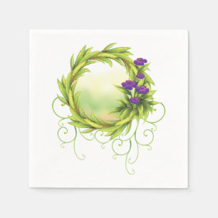 Violet Flowers Paper Napkins Servetten